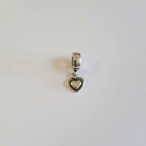 Authentic Pandora Dangle Charm, Heart - Sterling Silver, Used